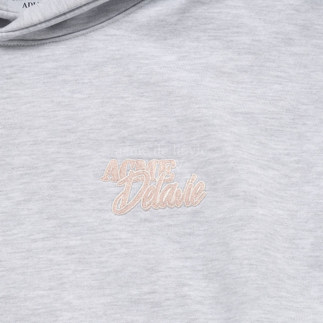 ADLV ROUND SCRIPT BOUCLE LOGO HOODIE GREY