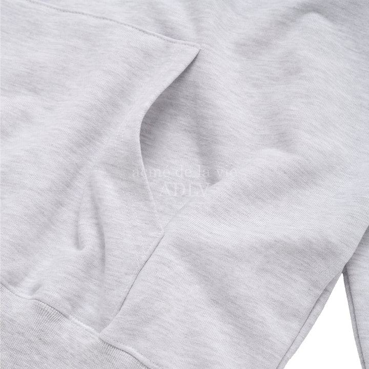 ADLV ROUND SCRIPT BOUCLE LOGO HOODIE GREY