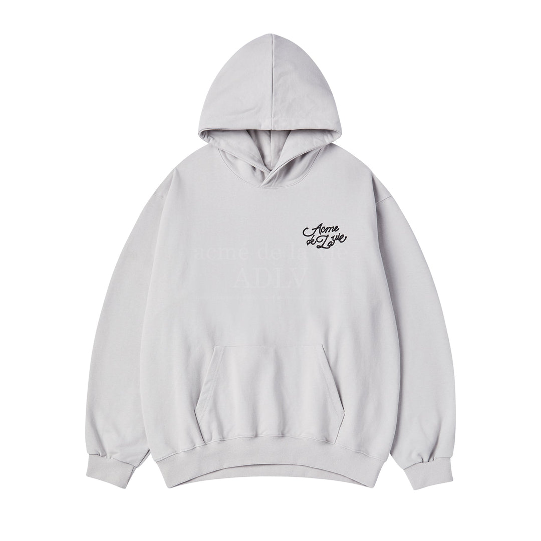 ADLV X HOSHI WORLD TOUR SCRIPT LOGO HOODIE GREY