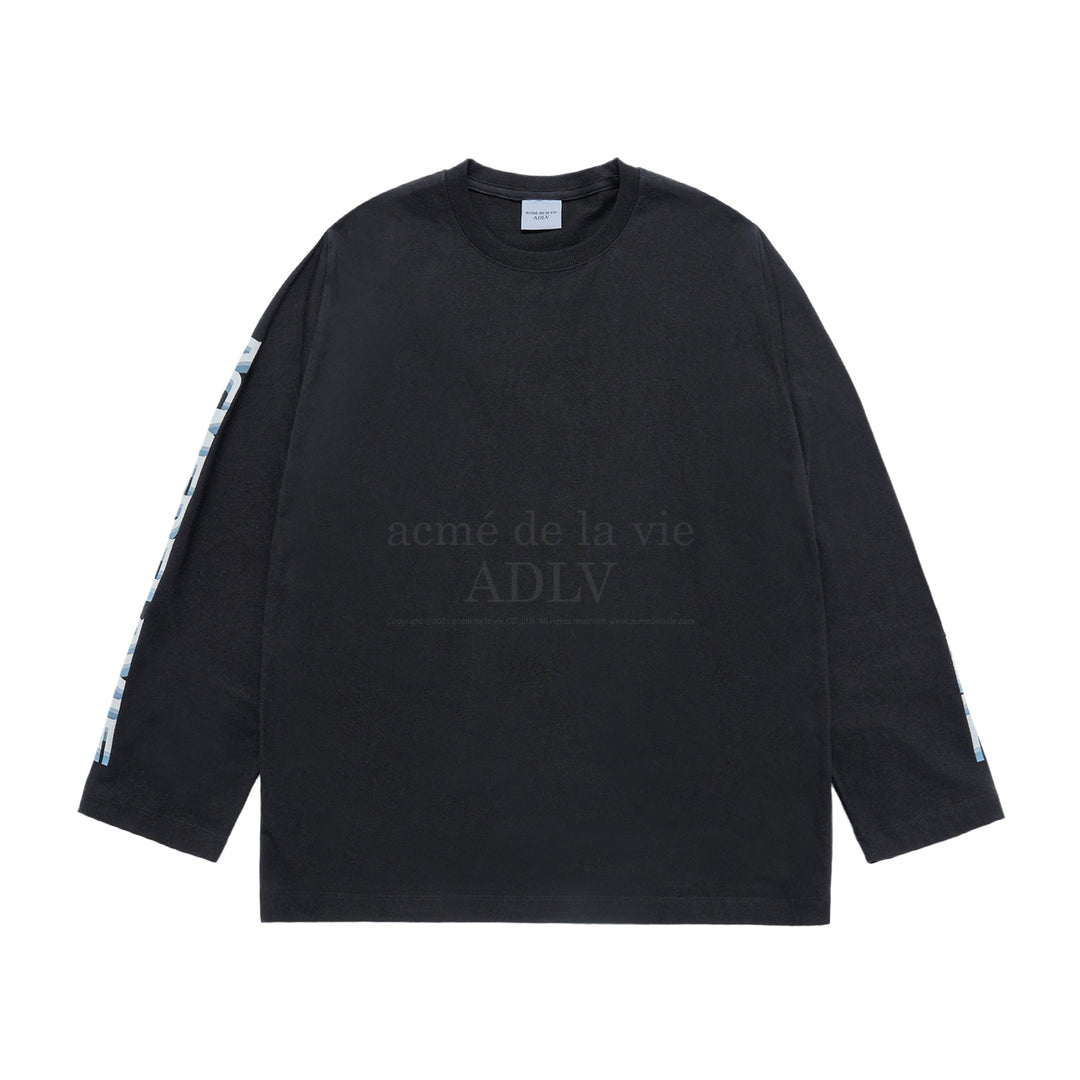 SLEEVE LETTERING LOGO LONG SLEEVE T-SHIRT BLACK