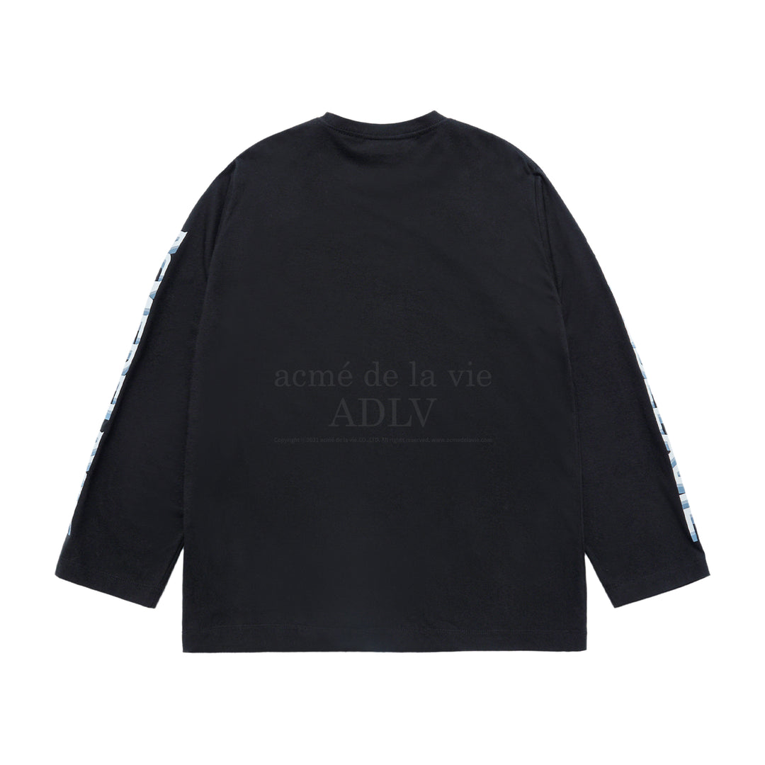 SLEEVE LETTERING LOGO LONG SLEEVE T-SHIRT BLACK