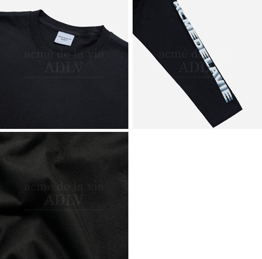 SLEEVE LETTERING LOGO LONG SLEEVE T-SHIRT BLACK