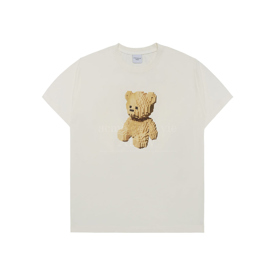 ADLV x HOSHI BLOCK BEAR SHORT SLEEVE T-SHIRT CREAM