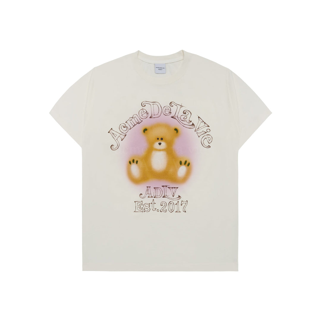 ADLV x HOSHI BLUR SKETCH BEAR SHORT SLEEVE T-SHIRT CREAM