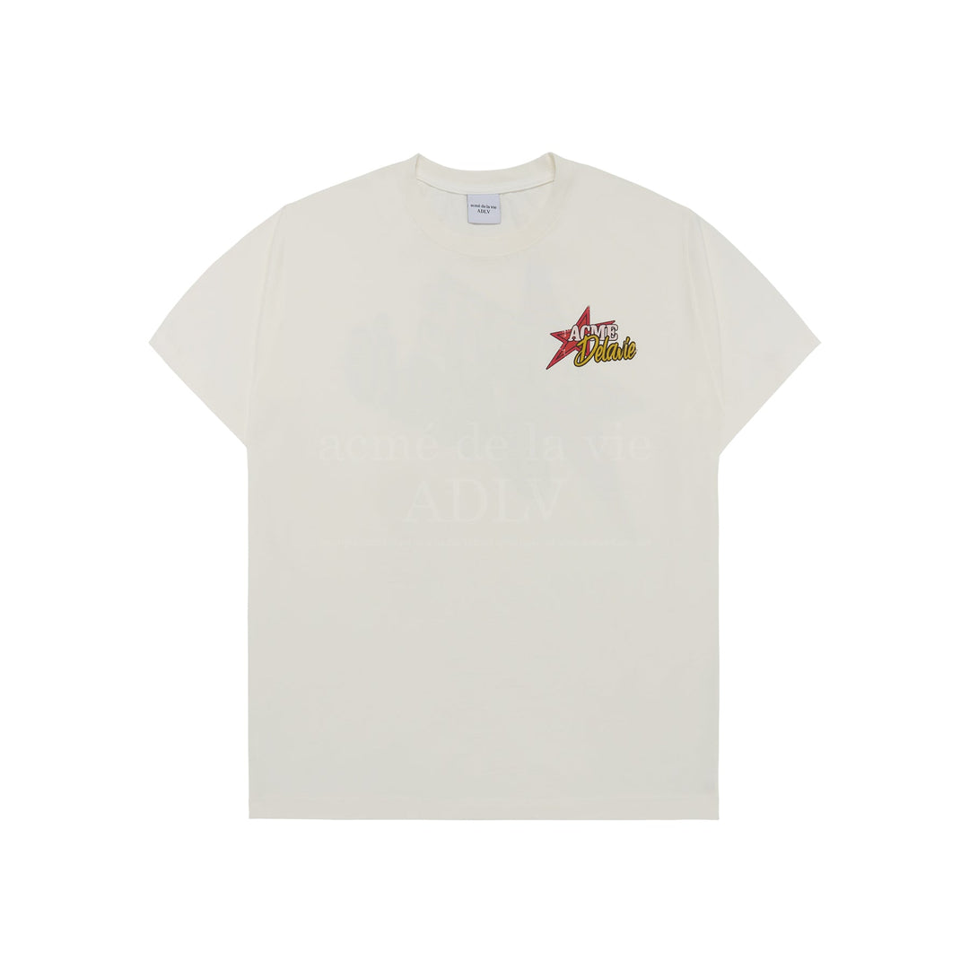 ADLV CRACK STAR LOGO SHORT SLEEVE T-SHIRT CREAM