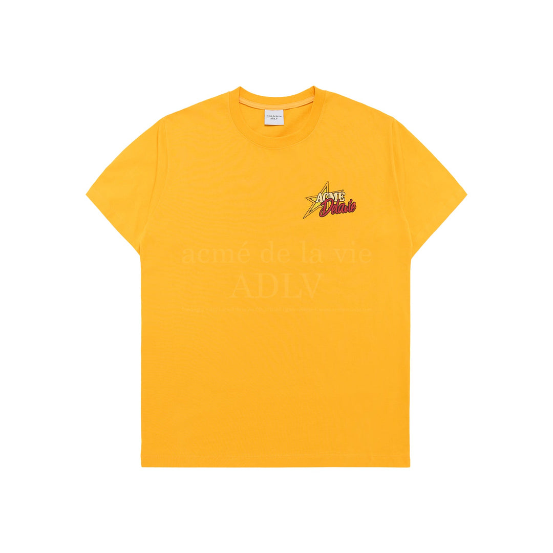 ADLV CRACK STAR LOGO SHORT SLEEVE T-SHIRT YELLOW