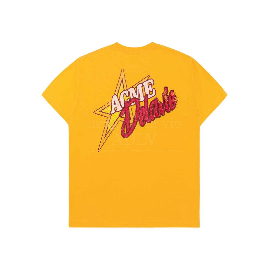 ADLV X HOSHI CRACK STAR LOGO SHORT SLEEVE T-SHIRT YELLOW