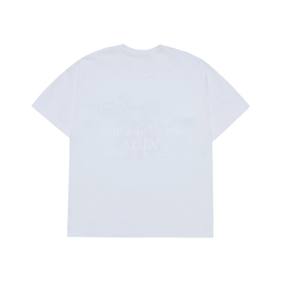 ADLV HANDSKETCH RABBIT SHORT SLEEVE T-SHIRT WHITE