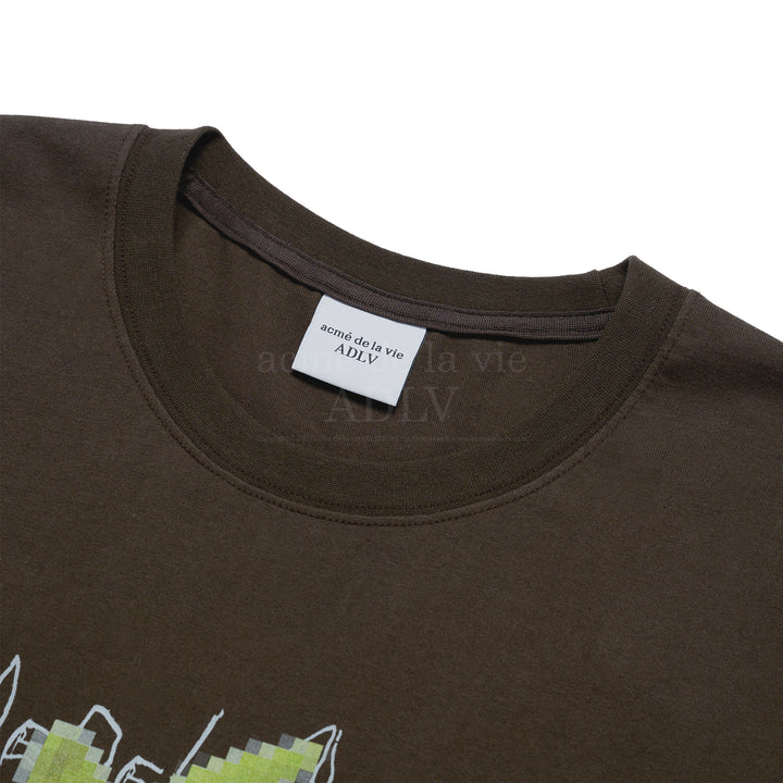 ADLV x HOSHI RETRO RABBIT SHORT SLEEVE T-SHIRT BROWN