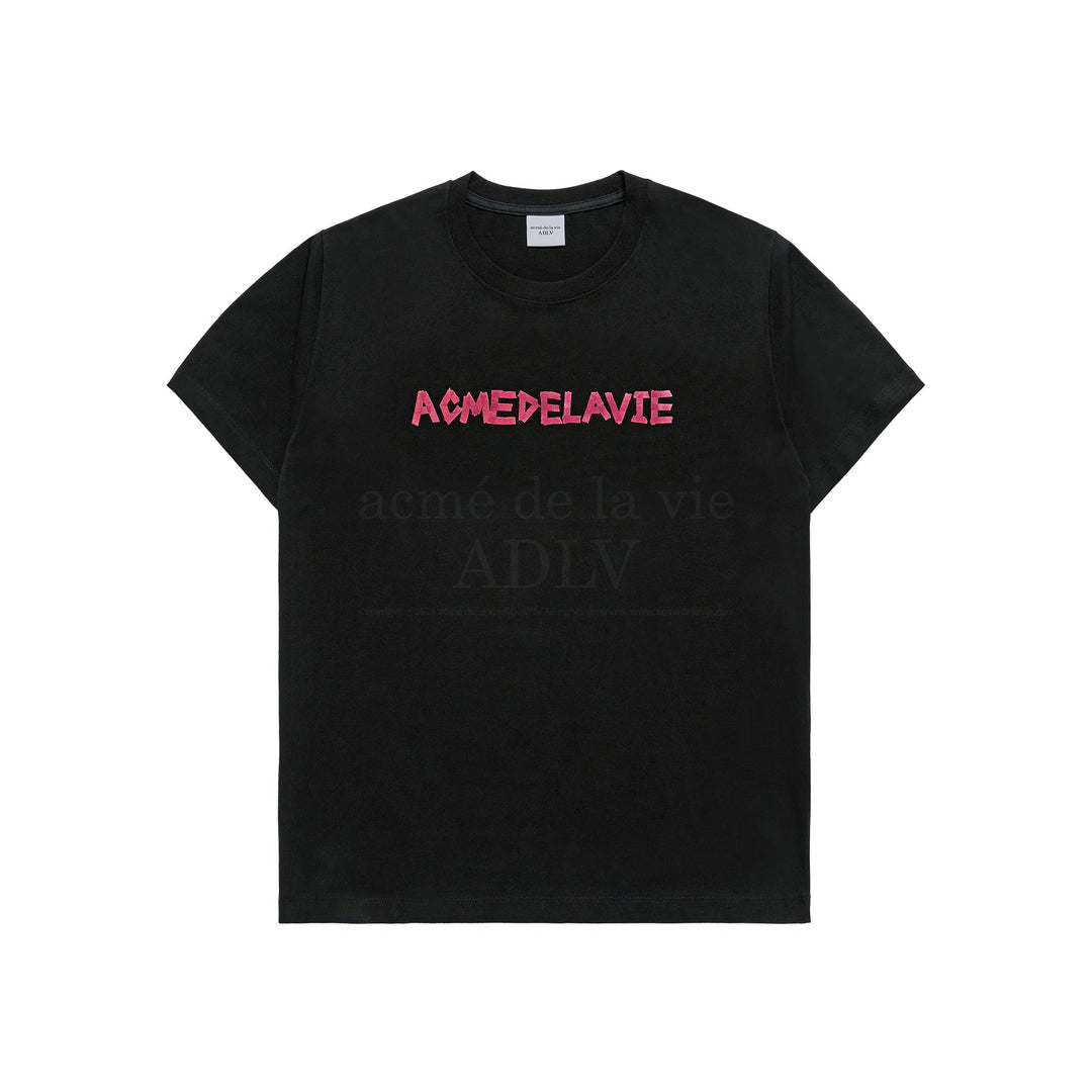 ADLV x HOSHI TAPE TYPOGRAPHIC SHORT SLEEVE T-SHIRT BLACK