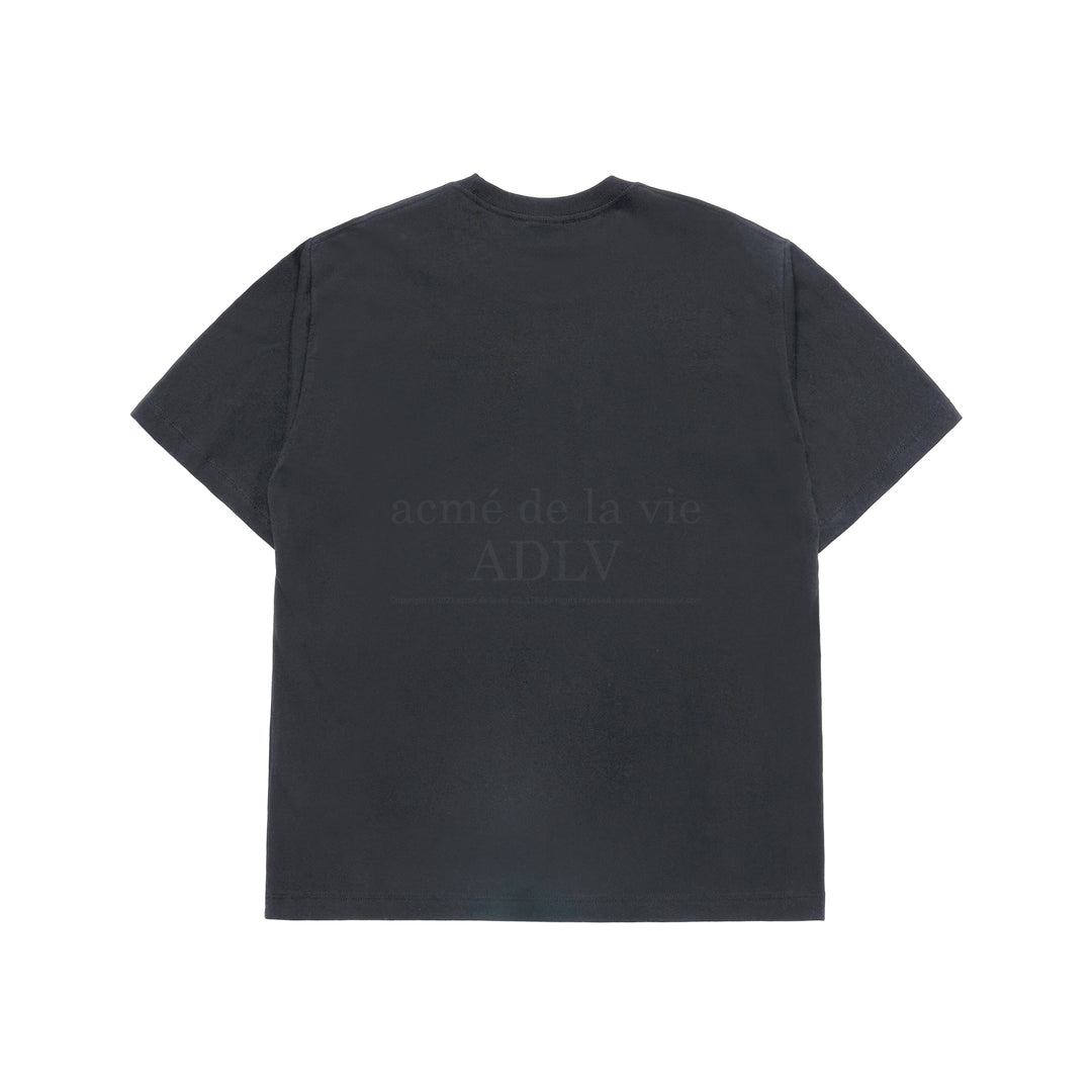 ADLV WANTED RABBIT ARTWORK SHORT SLEEVE T-SHIRT CHARCOAL