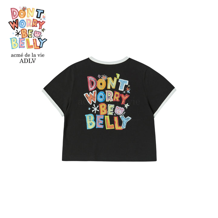 BELLY COLLAGE LOGO CROP SHORT SLEEVE T-SHIRT BLACK