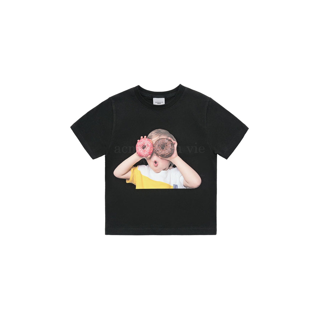 ADLV x KIDS BABY FACE DOUNUT 1 SHORT SLEEVE T-SHIRT BLACK