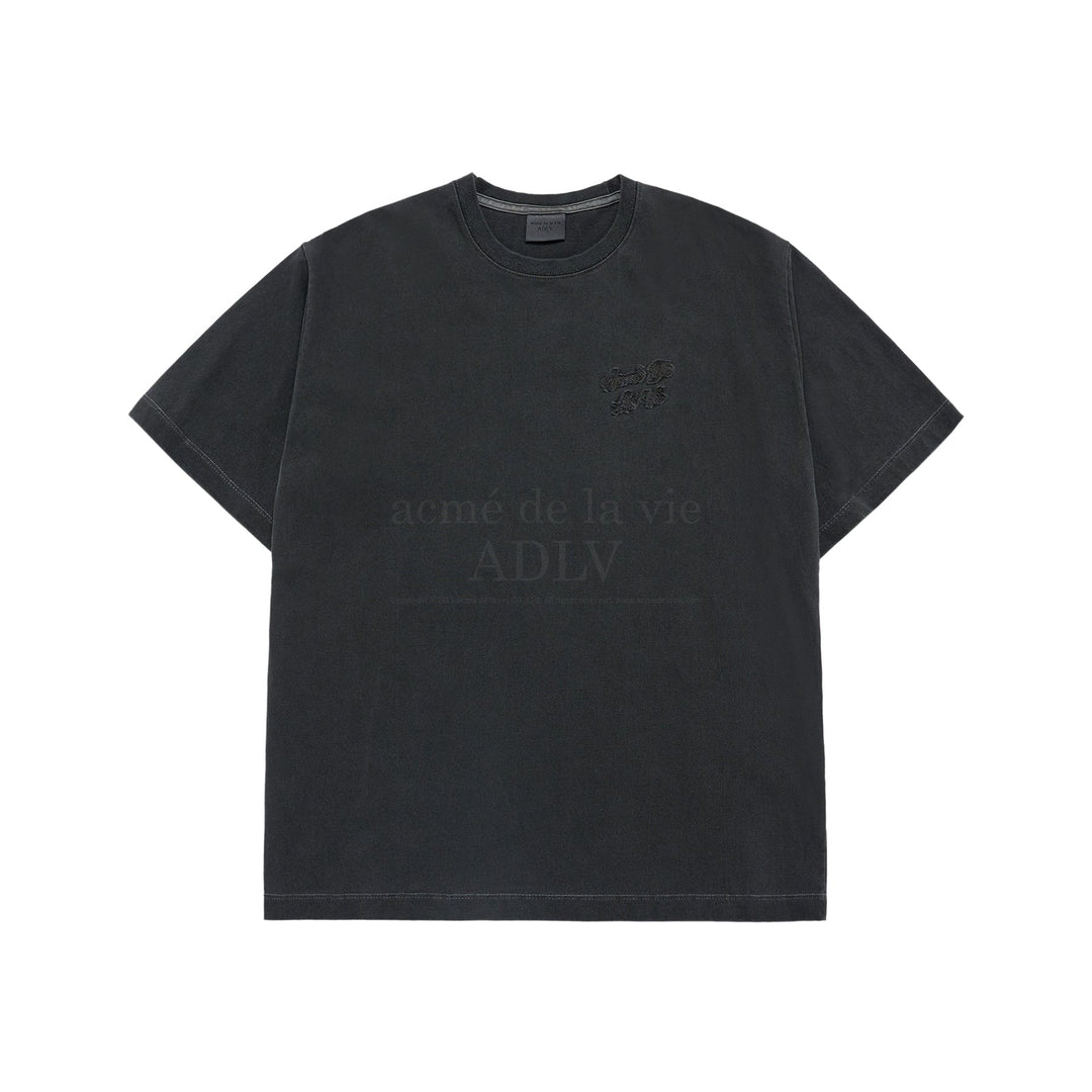 ADLV APPLIQUE LOGO PIGMENT SHORT SLEEVE T-SHIRT CHARCOAL