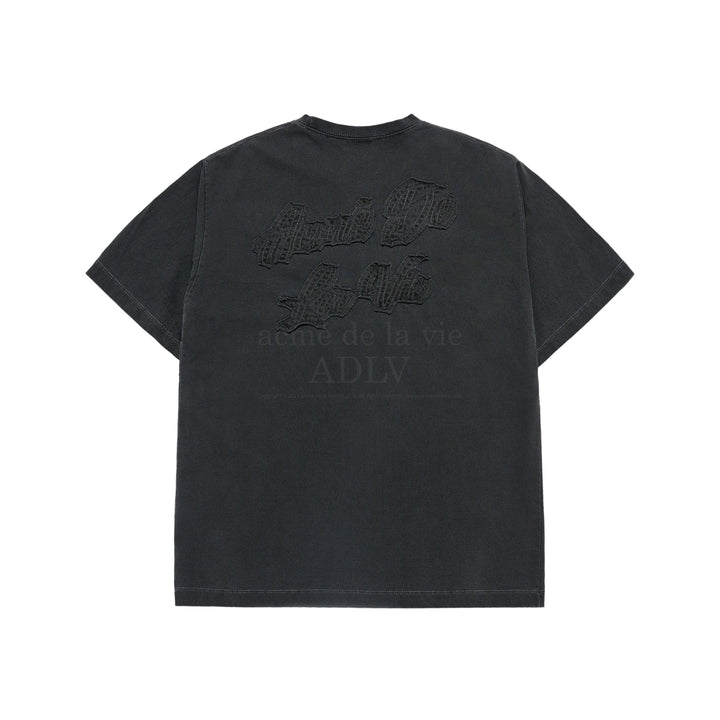 ADLV APPLIQUE LOGO PIGMENT SHORT SLEEVE T-SHIRT CHARCOAL