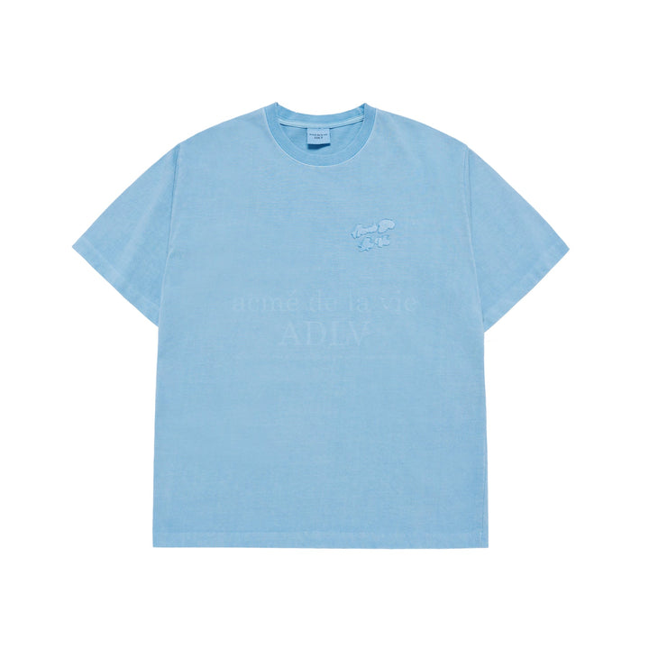 ADLV APPLIQUE LOGO PIGMENT SHORT SLEEVE T-SHIRT LIGHT BLUE