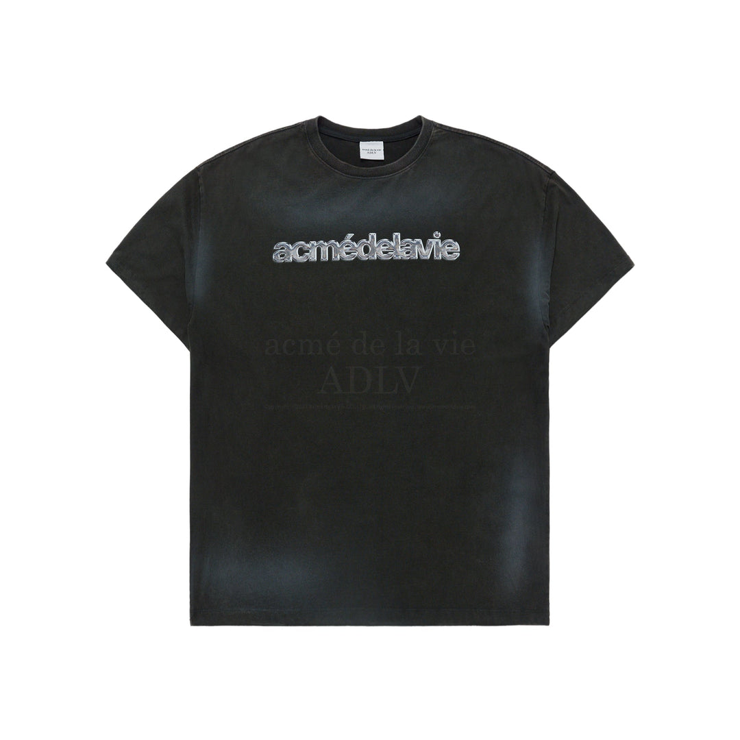 ADLV METAL LOGO WASHED SHORT SLEEVE T-SHIRT BLACK