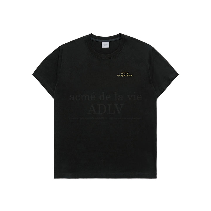 ADLV x HOSHI UPSIDE DOWN BASIC LOGO SHORT SLEEVE T-SHIRT BLACK