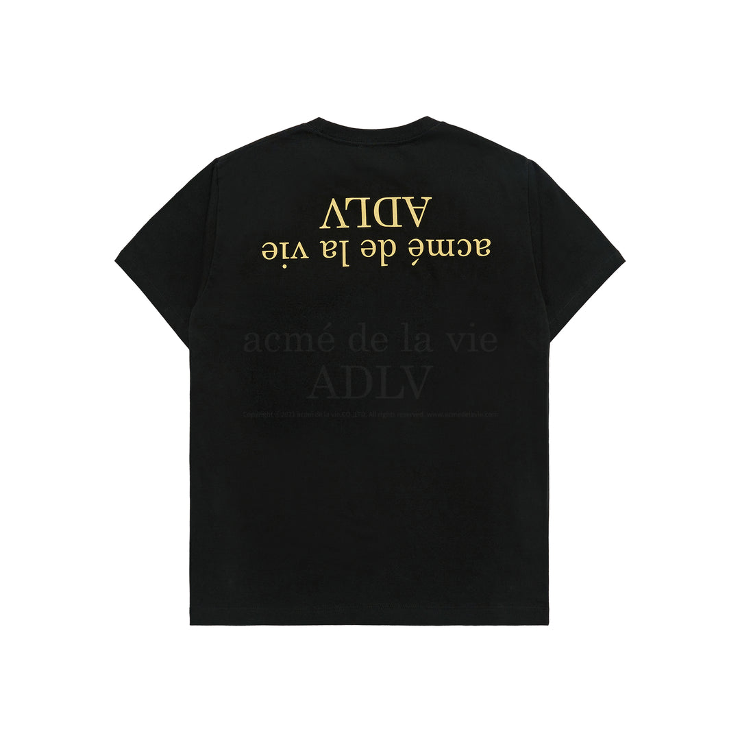 ADLV x HOSHI UPSIDE DOWN BASIC LOGO SHORT SLEEVE T-SHIRT BLACK