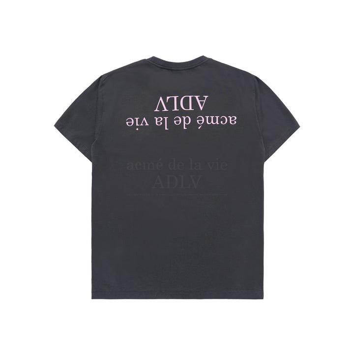 ADLV x HOSHI UPSIDE DOWN BASIC LOGO SHORT SLEEVE T-SHIRT CHARCOAL