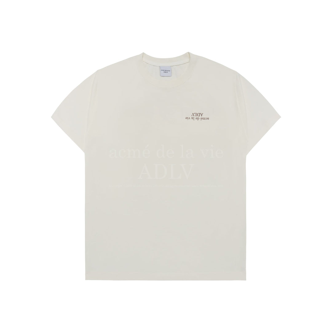 ADLV x HOSHI UPSIDE DOWN BASIC LOGO SHORT SLEEVE T-SHIRT CREAM