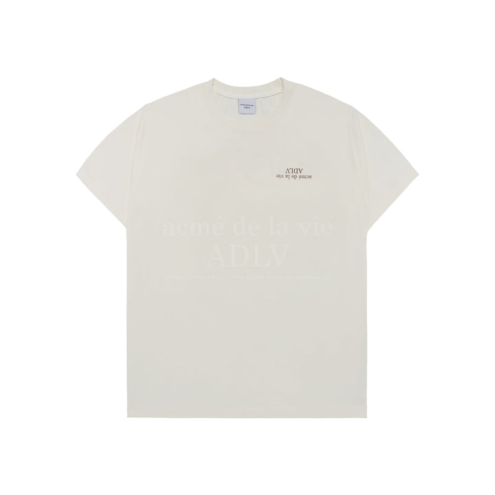 ADLV x HOSHI UPSIDE DOWN BASIC LOGO SHORT SLEEVE T-SHIRT CREAM