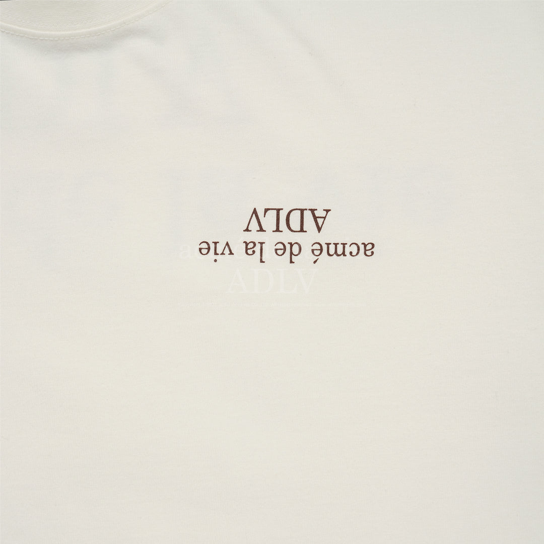 ADLV x HOSHI UPSIDE DOWN BASIC LOGO SHORT SLEEVE T-SHIRT CREAM