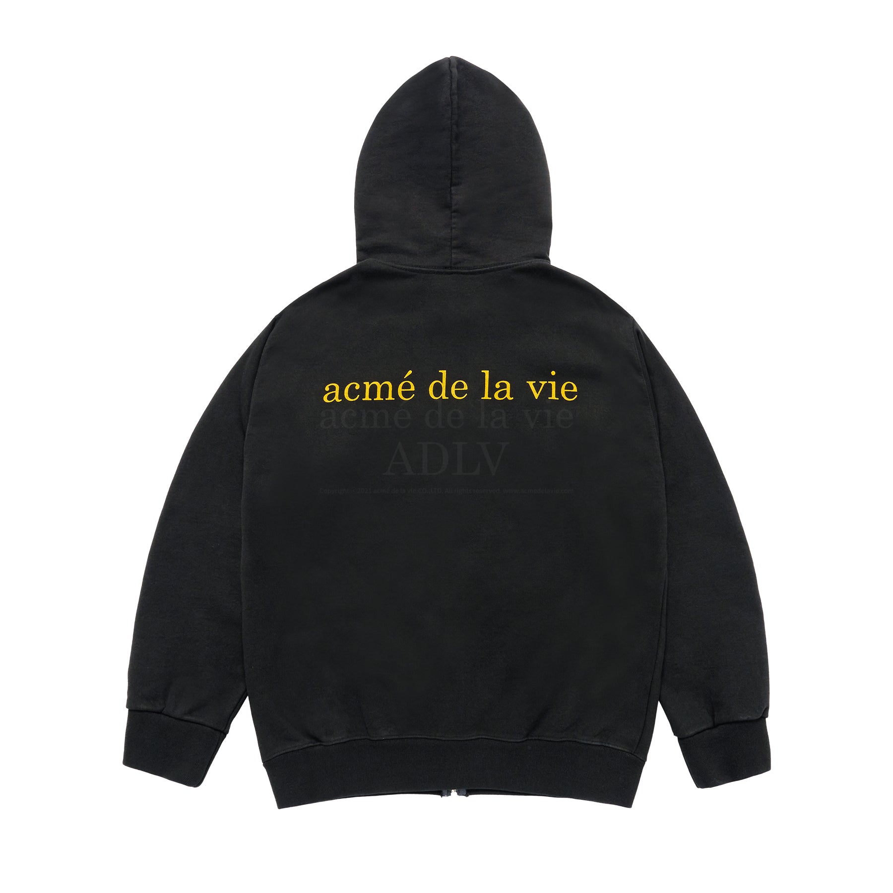 ADLV x Hoshi | BASIC BIO WASHING HOODIE ZIP UP BLACK | ADLV Malaysia