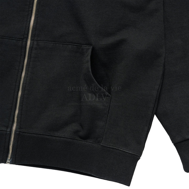 ADLV x HOSHI BASIC BIO WASHING HOODIE ZIP UP BLACK