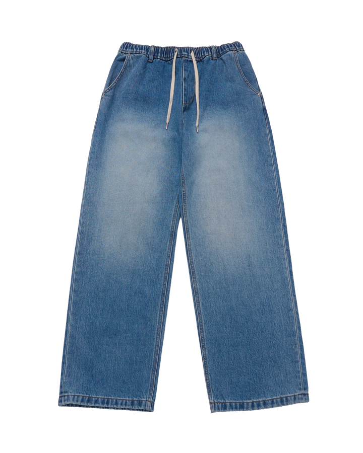 FULL BANDING WASHING DENIM PANTS BLUE