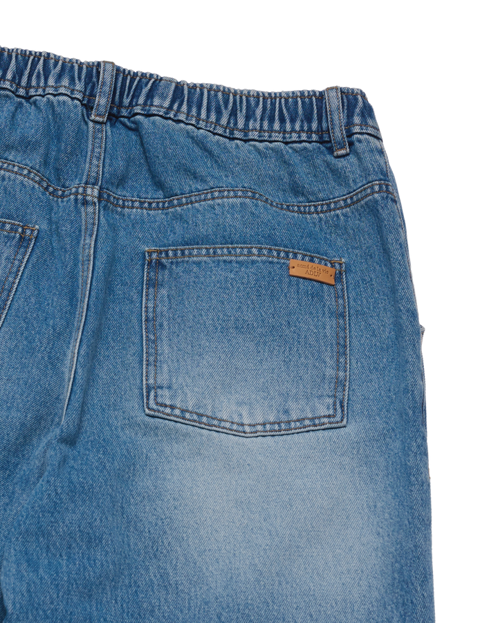 FULL BANDING WASHING DENIM PANTS BLUE
