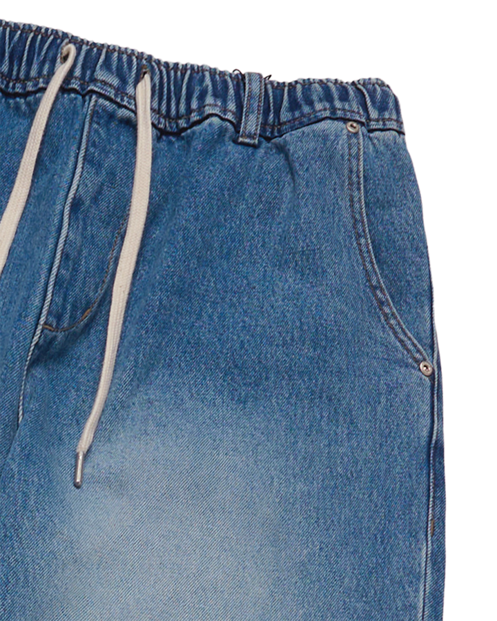 FULL BANDING WASHING DENIM PANTS BLUE