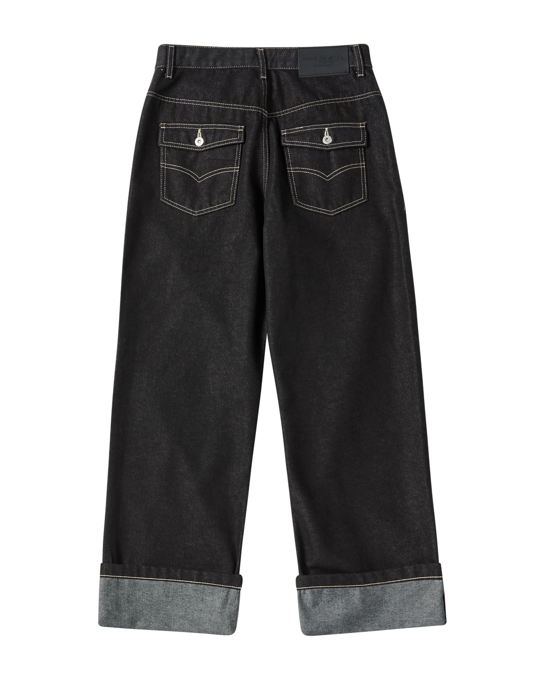 ROLL UP DENIM PANTS BLACK