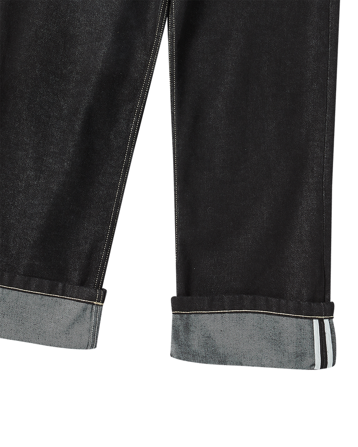 ROLL UP DENIM PANTS BLACK