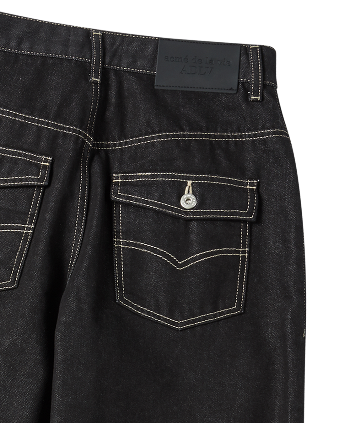 ROLL UP DENIM PANTS BLACK