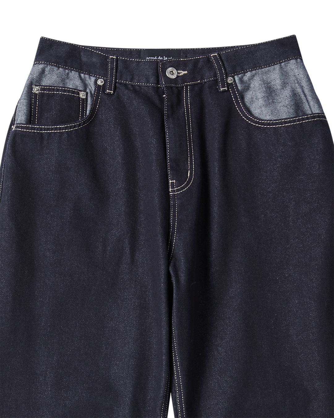 ROLL UP DENIM PANTS NAVY