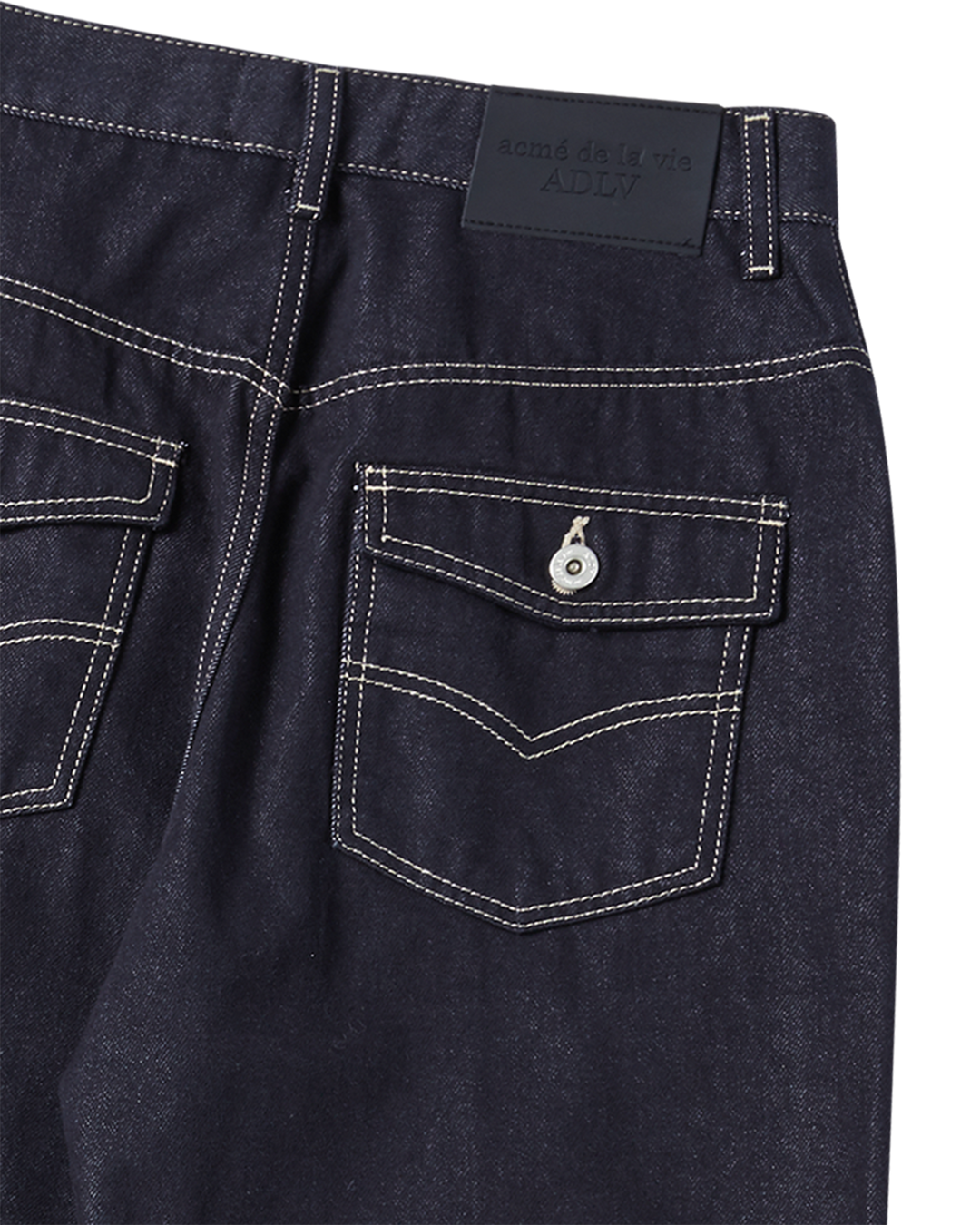 ROLL UP DENIM PANTS NAVY