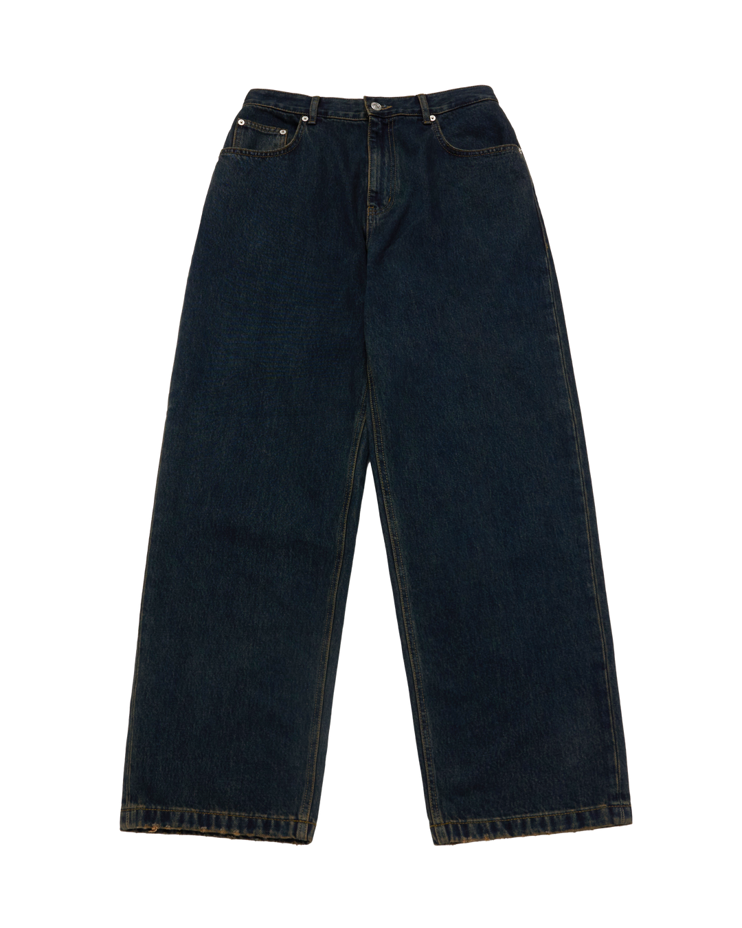 TAPERED FIT WASHING DENIM PANTS BLACK