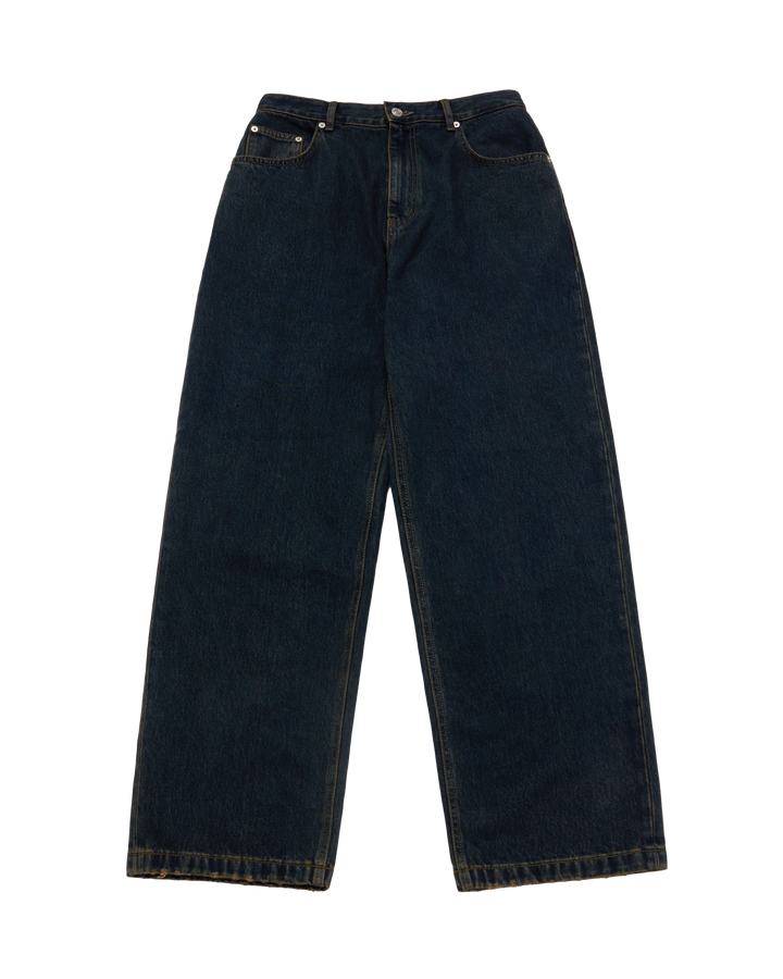 TAPERED FIT WASHING DENIM PANTS BLACK