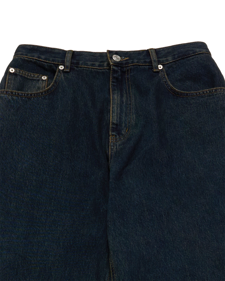 TAPERED FIT WASHING DENIM PANTS BLACK
