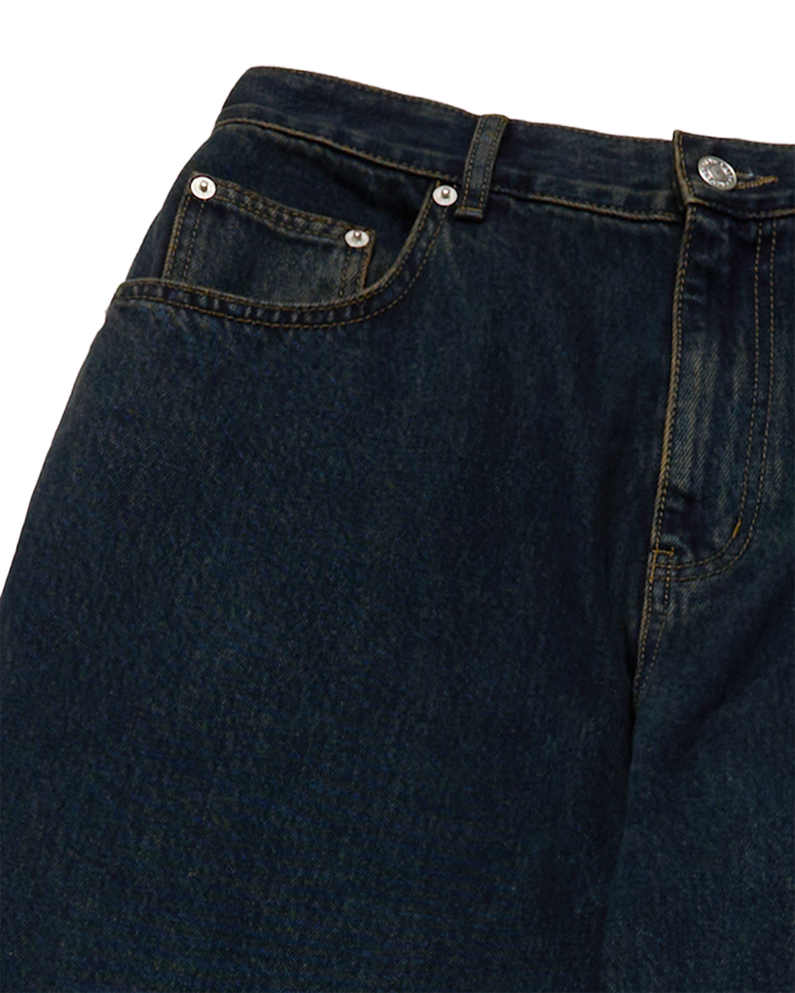 TAPERED FIT WASHING DENIM PANTS BLACK