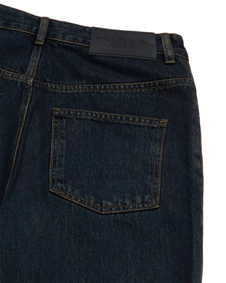 TAPERED FIT WASHING DENIM PANTS BLACK