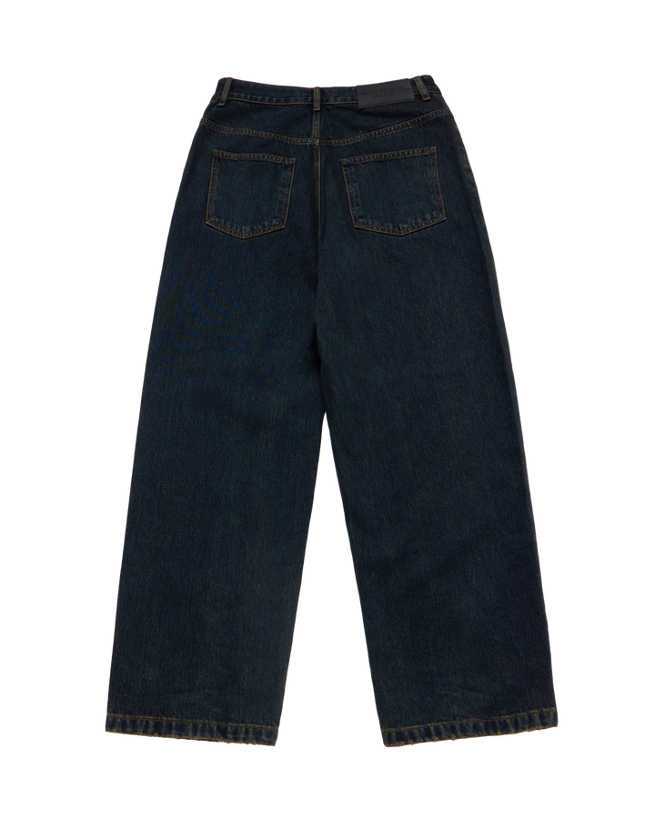 TAPERED FIT WASHING DENIM PANTS BLACK