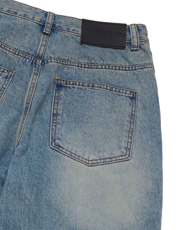 TAPERED FIT WASHING DENIM PANTS BLUE