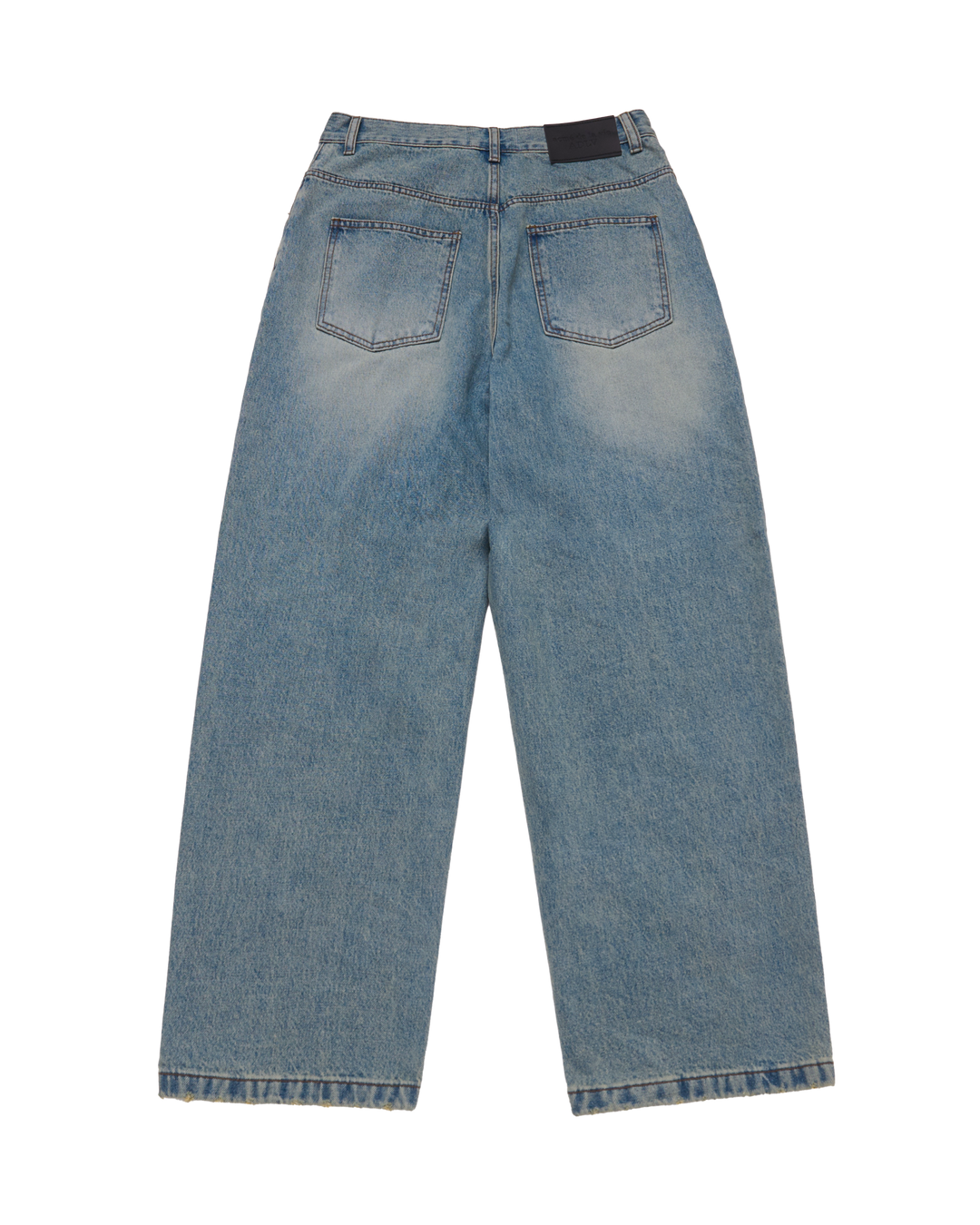 TAPERED FIT WASHING DENIM PANTS BLUE