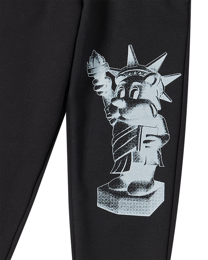 KIDS AC BEAR STATUE OF LIBERTY ZURRY PANTS BLACK