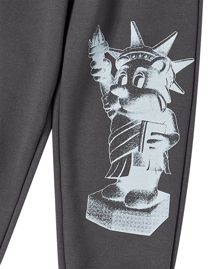 KIDS AC BEAR STATUE OF LIBERTY ZURRY PANTS CHARCOAL