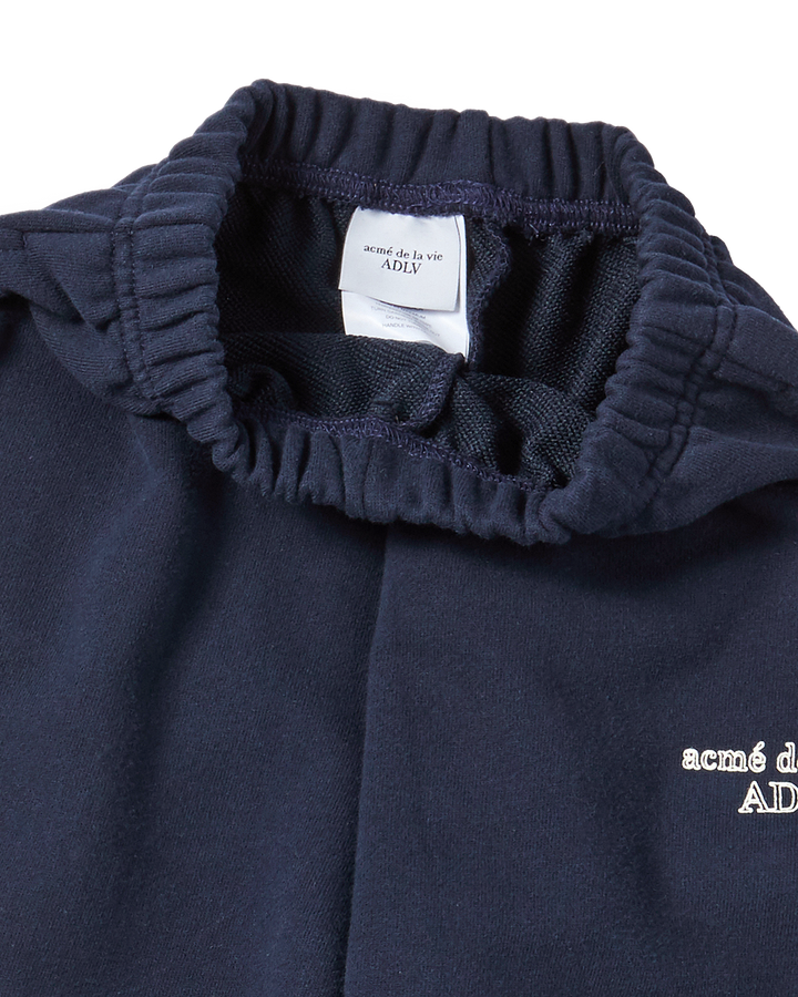 KIDS BORDER LINE BASIC LOGO LONG PANTS DARK NAVY