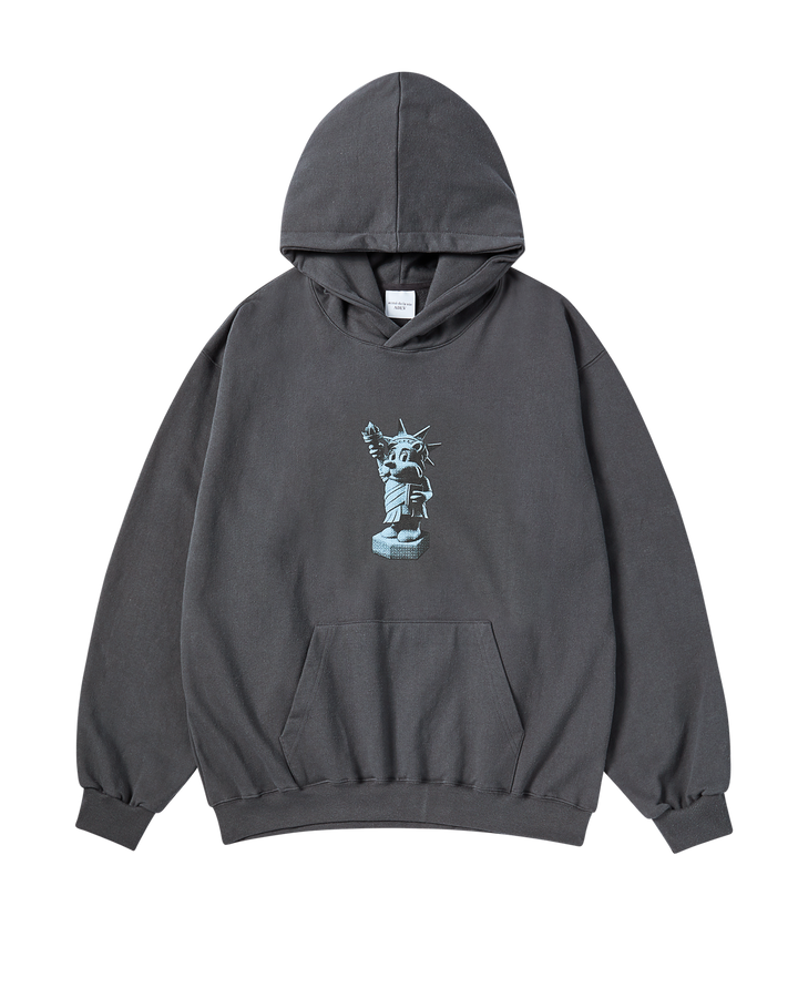 AC BEAR STATUE OF LIBERTY HOODIE CHARCOAL