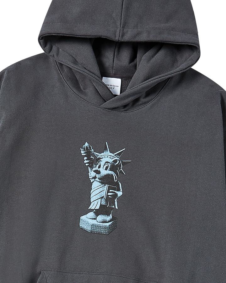 AC BEAR STATUE OF LIBERTY HOODIE CHARCOAL